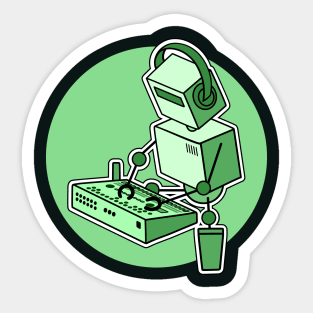 Robot Playing Drum Machine (pocket size print) Sticker